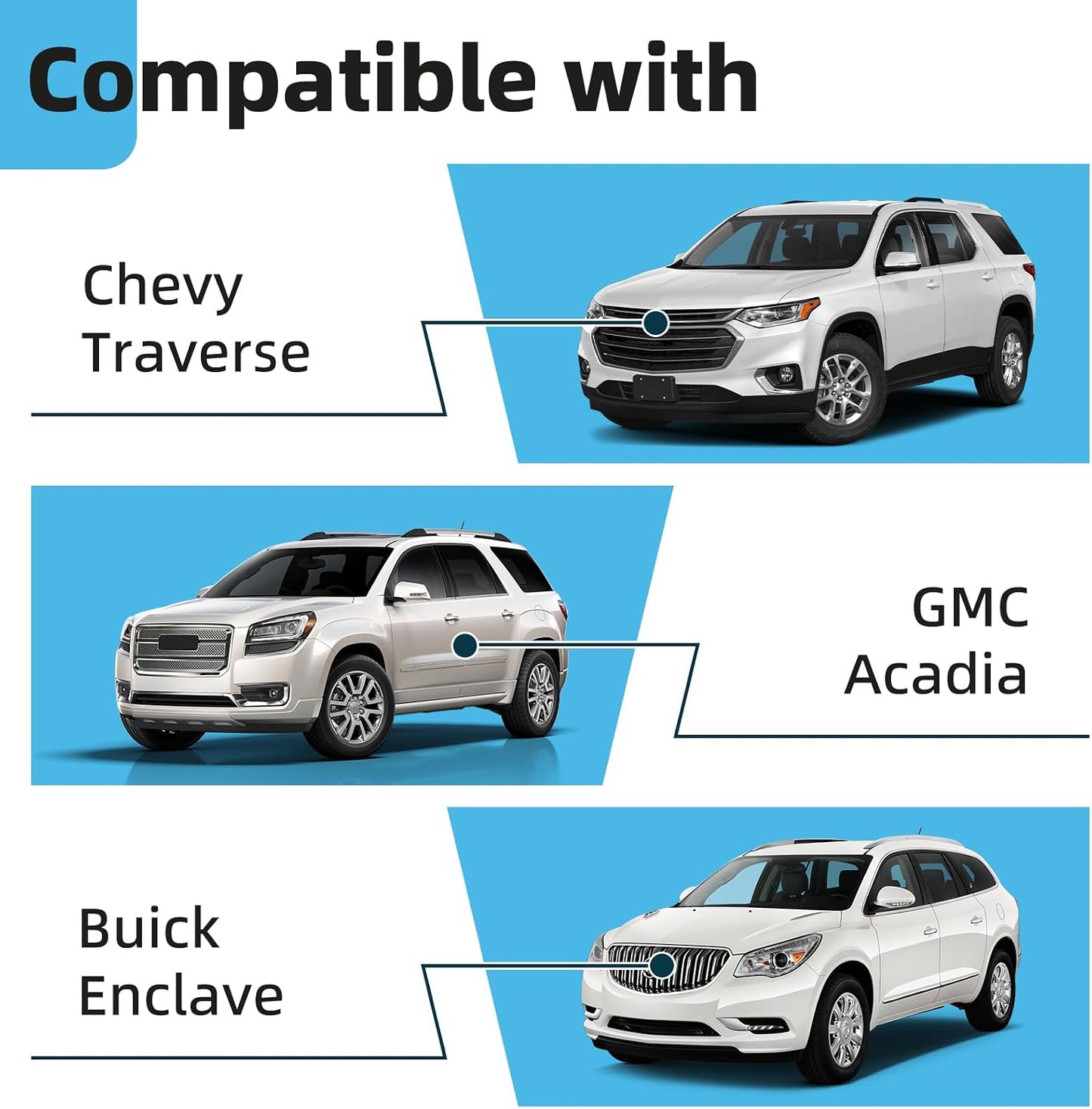 Pestillo deslizante techo lunar repuesto Buick Enclave