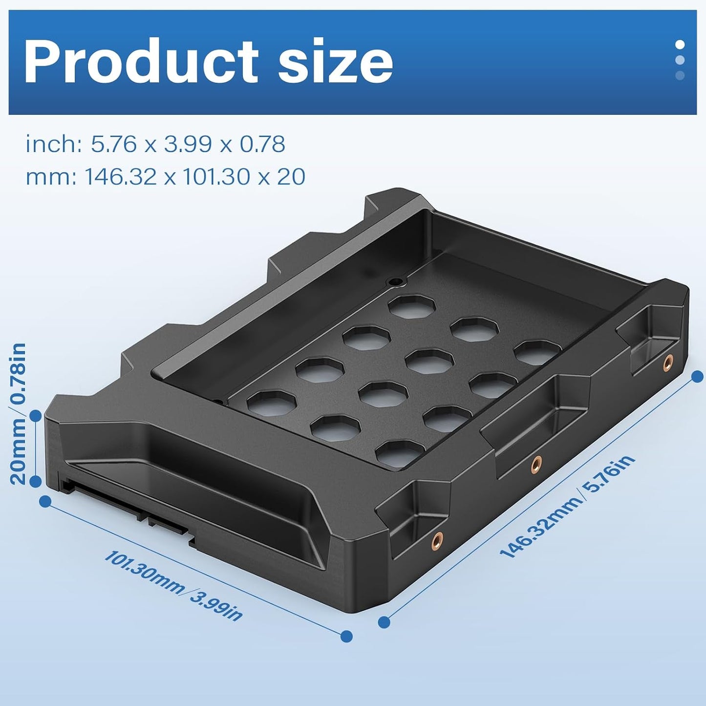 Adaptador disco duro 2.5 a 3.5 SATA III con rejillas 1 paquete