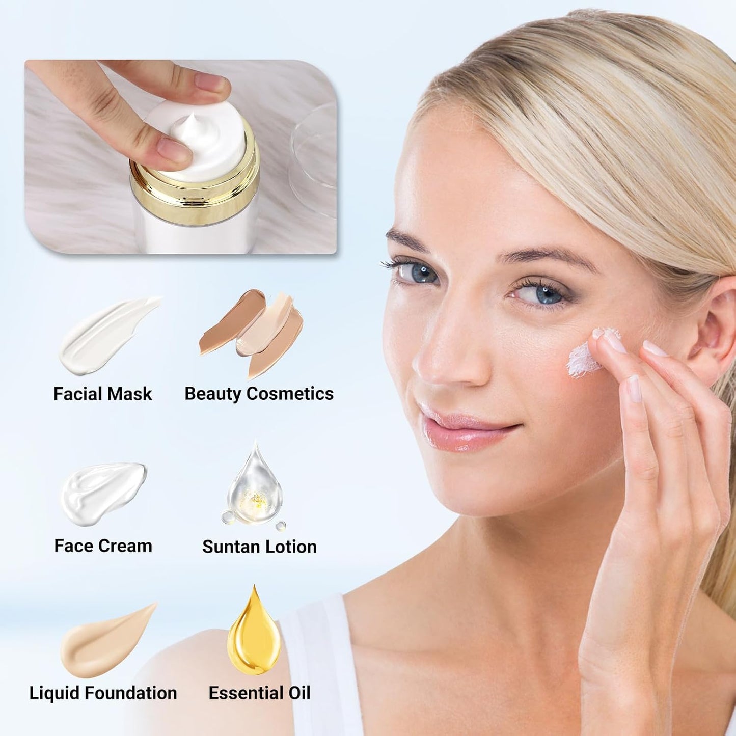 Pack 3 botellas vacío doradas 30ml para loción y maquillaje
