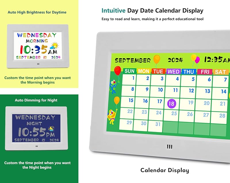 Reloj digital parlante 24 alarmas calendario DST