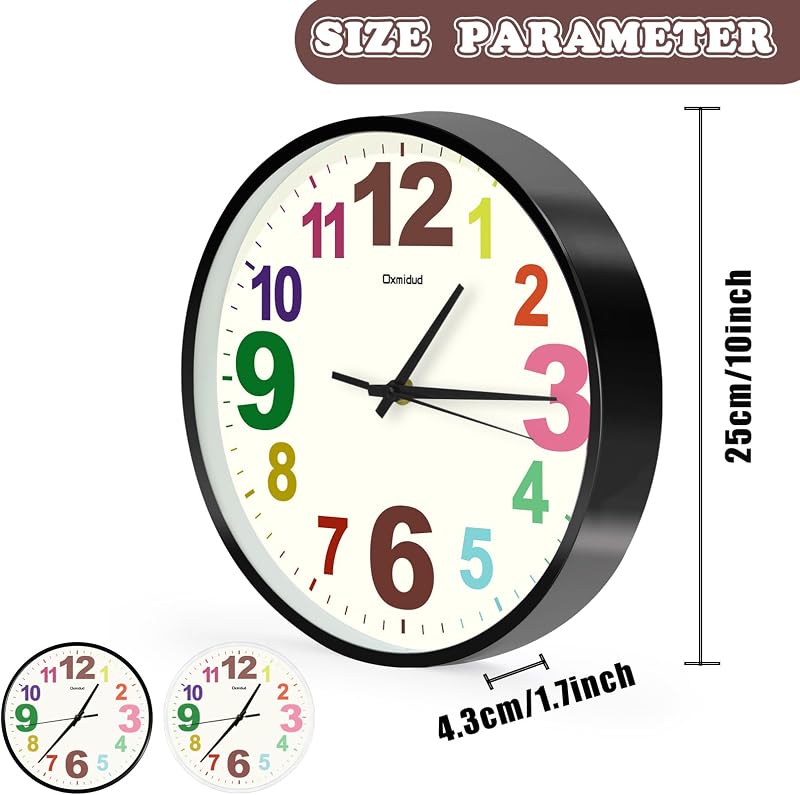 Reloj pared 10pulg moderno silencioso sin tictac