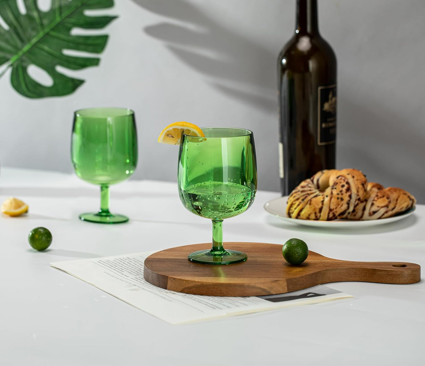 Vasos acrílicos apilables 12oz set 6 color verde