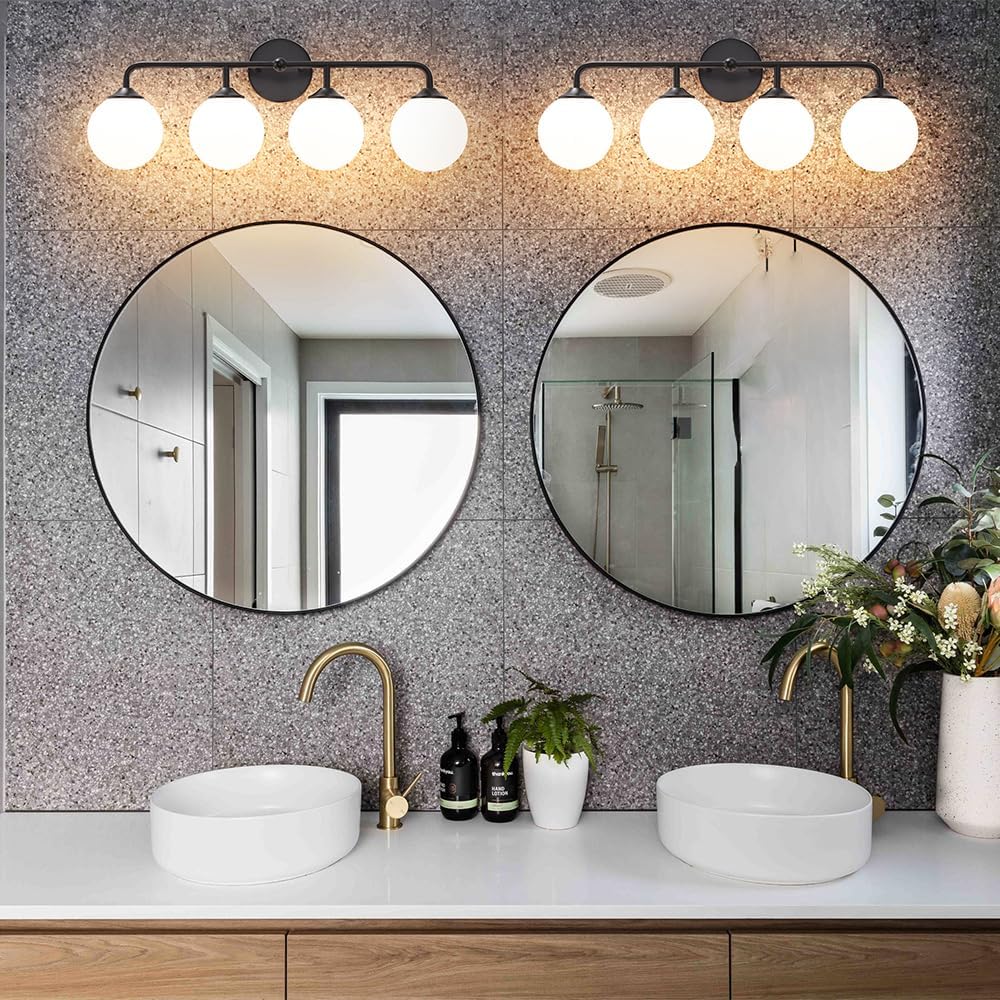 Lámpara tocador 4 luces pantalla cristal blanco apliques