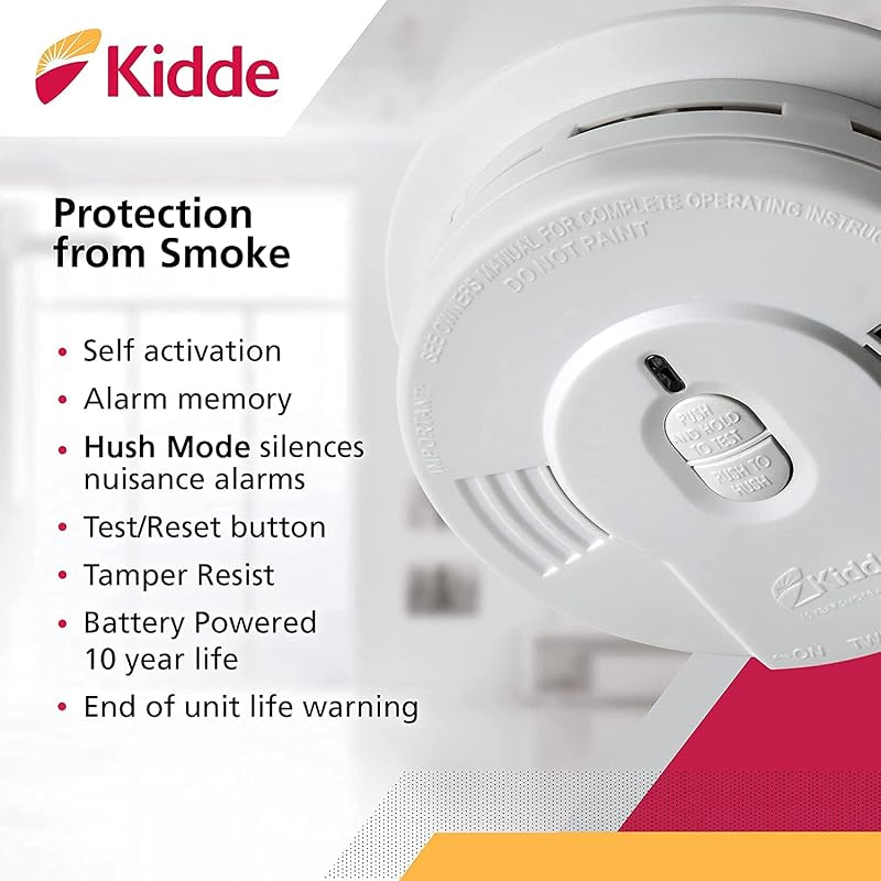 Detector humo Kidde 6 Pzas LED 10 años batería blanco