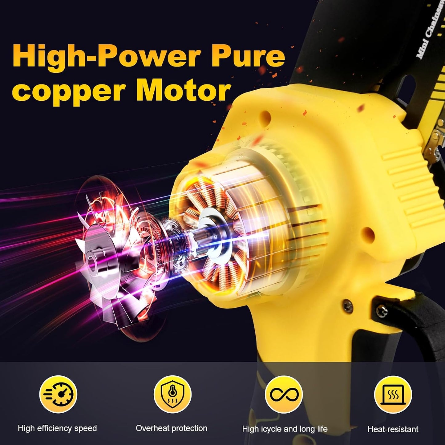 Motosierra Mini 6 Pulg Eléctrica para Corte Árboles