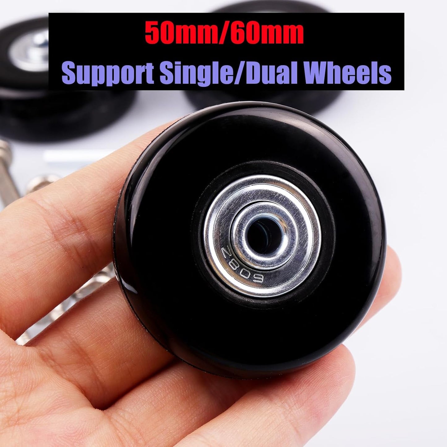 Ruedas repuesto maleta 1.969x0.709" set 4 con 3 ejes