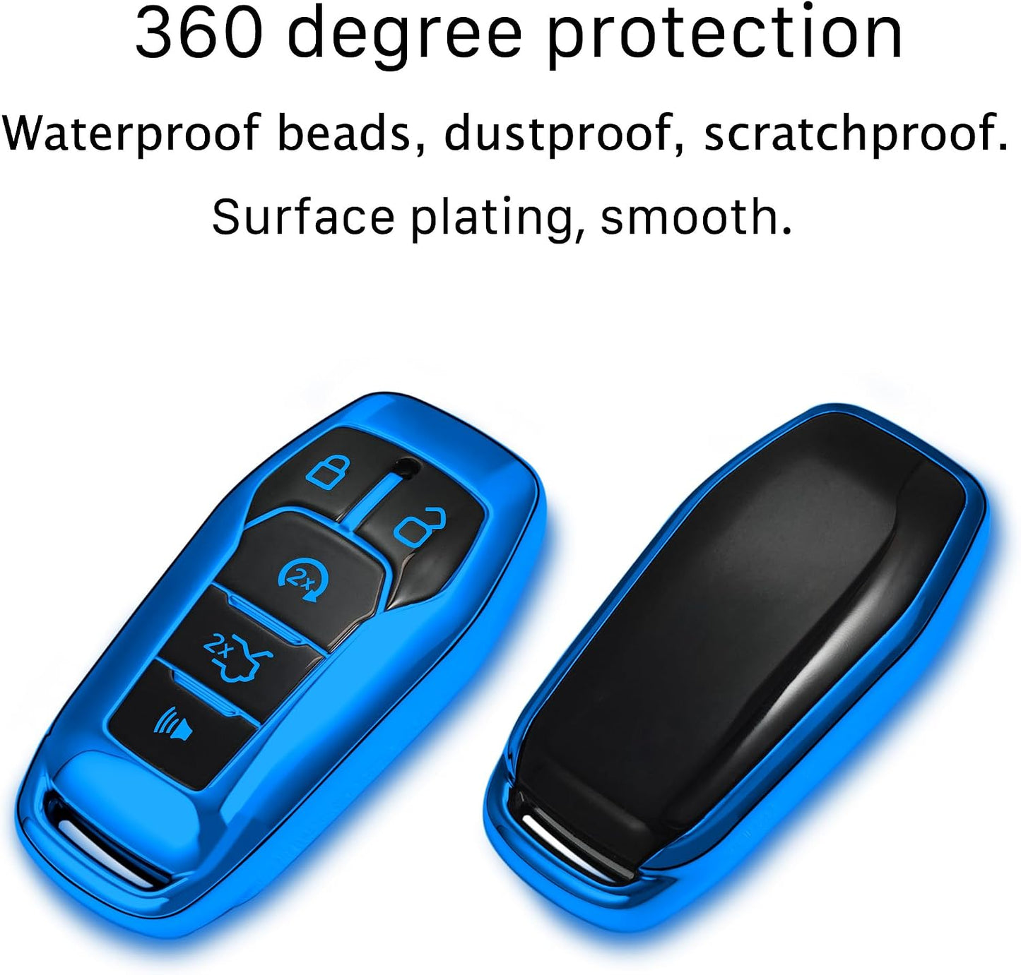 Funda llavero Ford TPU 5 botones comp 2016-17 azul