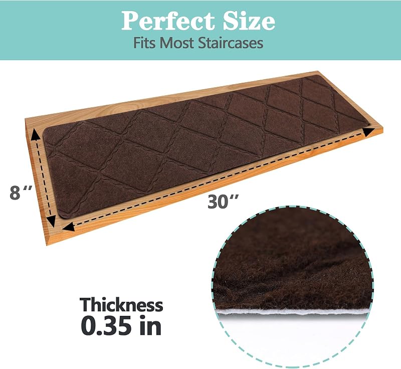 15 Pzas Peldaños Antiderrap 8x30" Madera Reutiliz. Marrón
