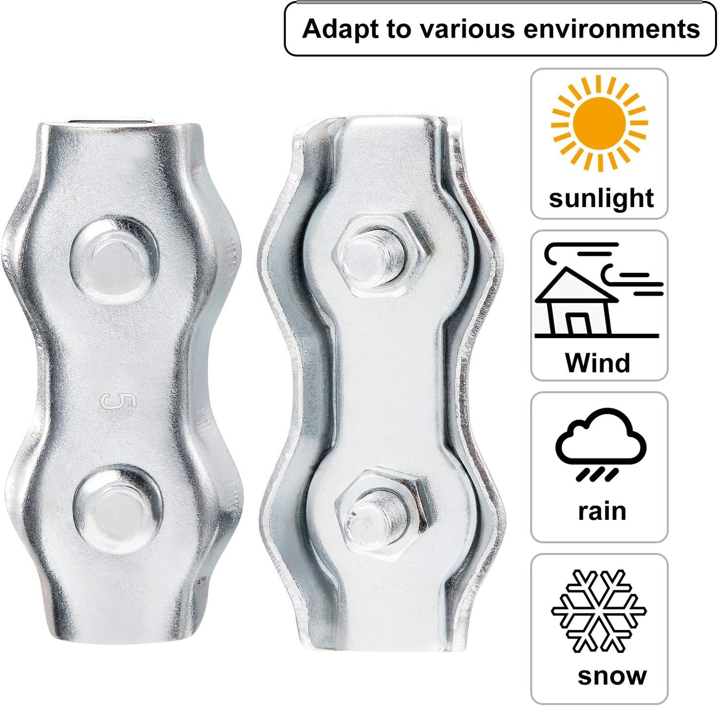 Conector acero galvanizado para cables PVC cercas eléctricas