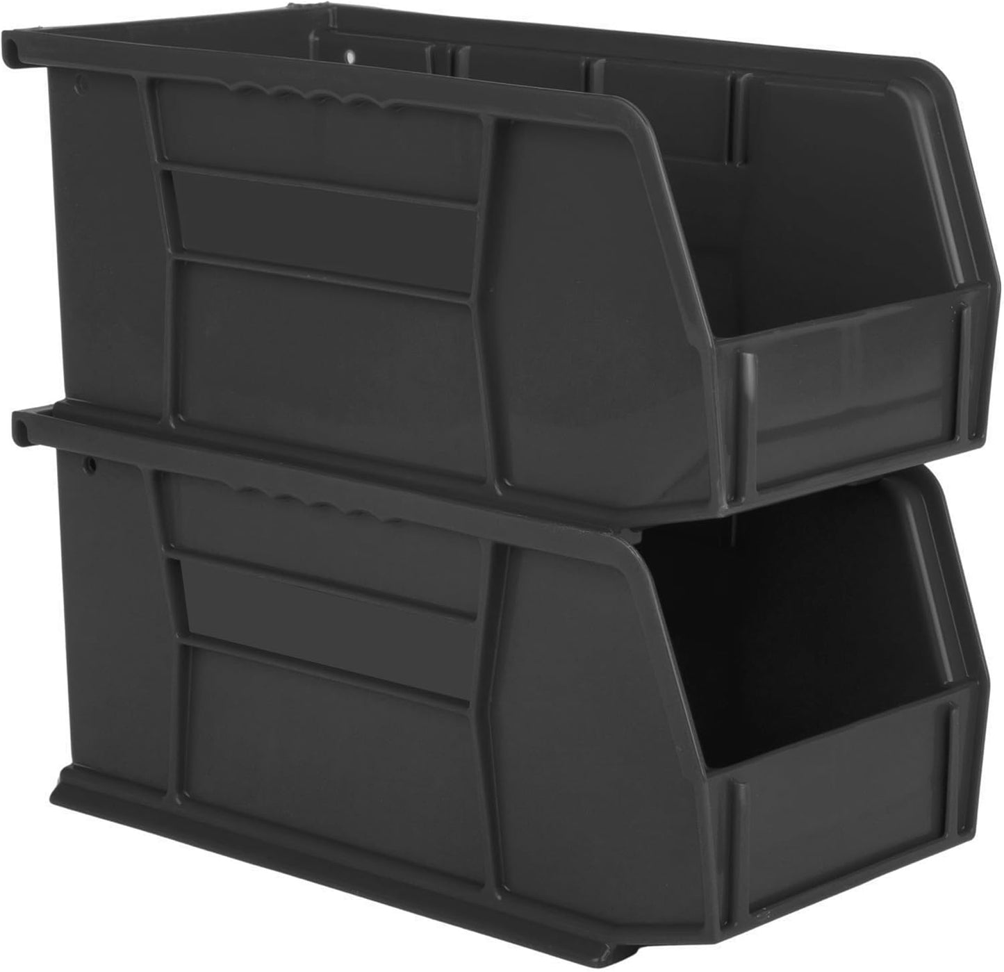 Contenedor plástico apilable colgante 11x5.5x5" negro