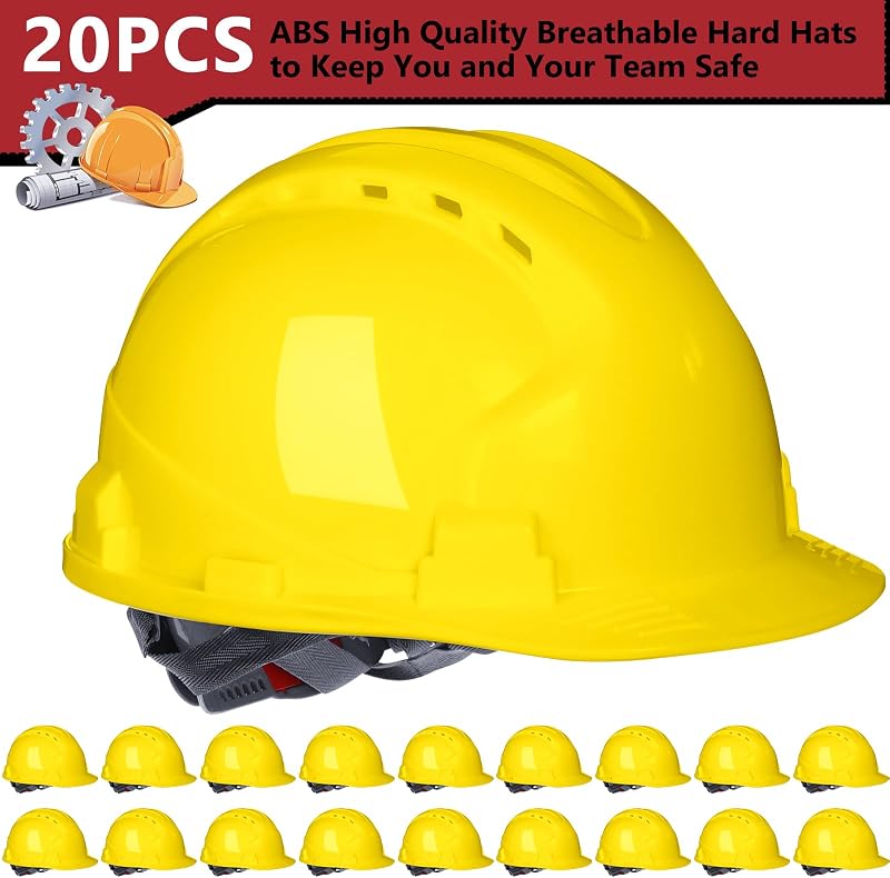 Pack 20 Cascos Seguridad ABS 4 Puntos Ajustables Ventilación