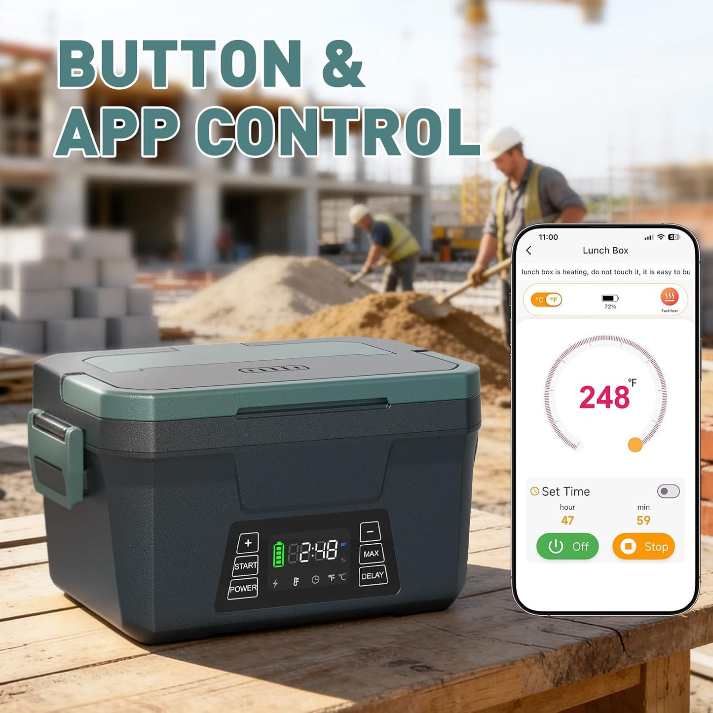 Caja almuerzo eléctrica inalámbrica con APP