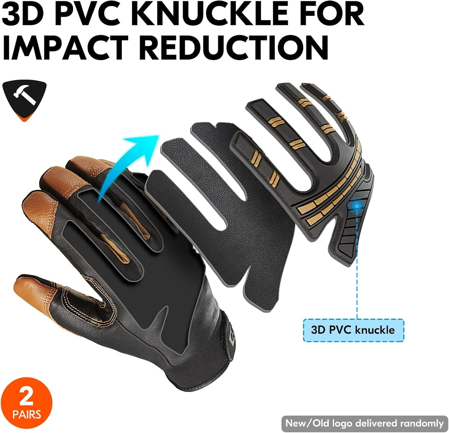2 Pzas Guantes Invierno Impermeables Antigolpes para Hombre
