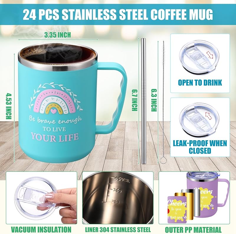 24 Pzas Tazas Agradecimiento 17oz Acero Inox