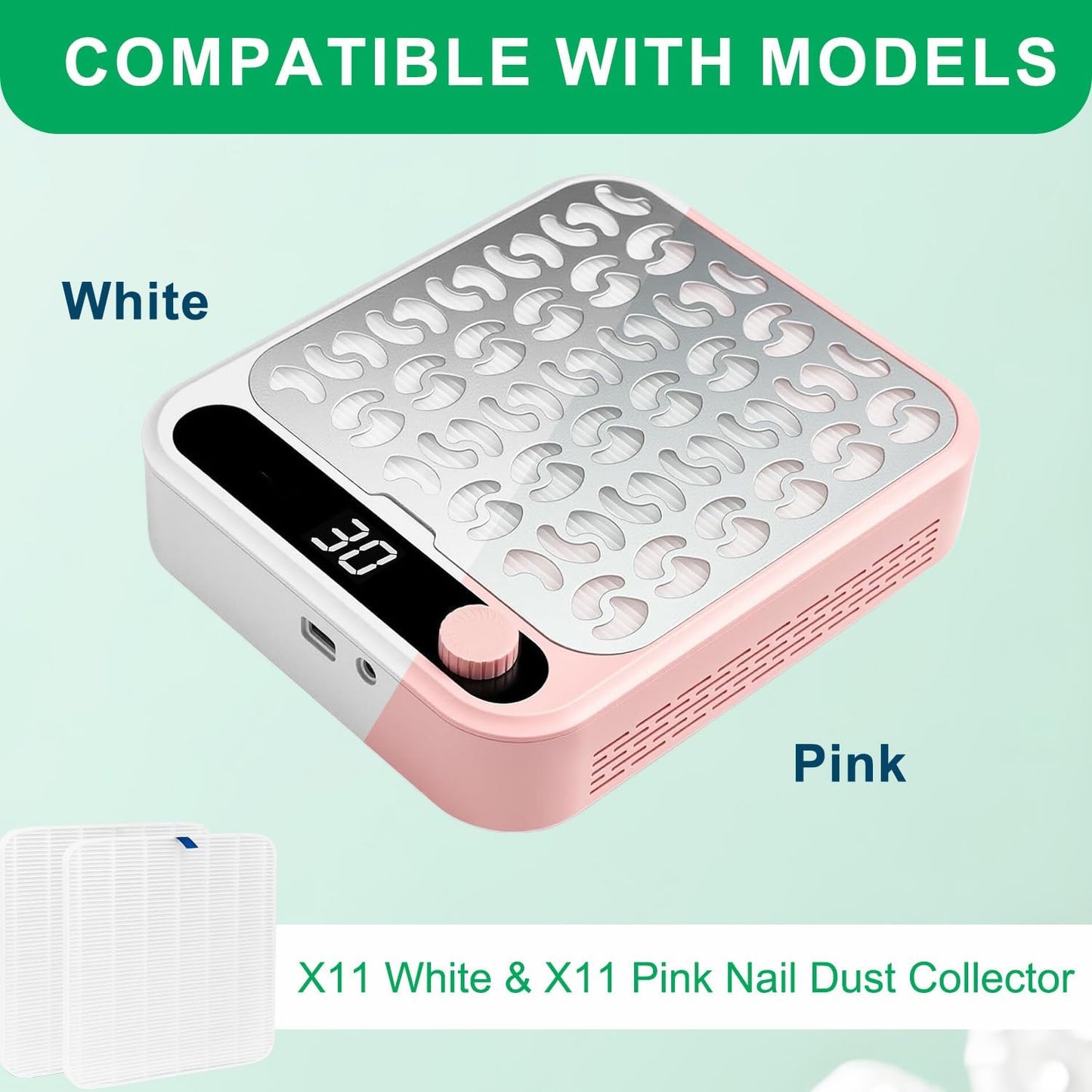 Filtro aire repuesto colector polvo uñas Makartt X11 set 4