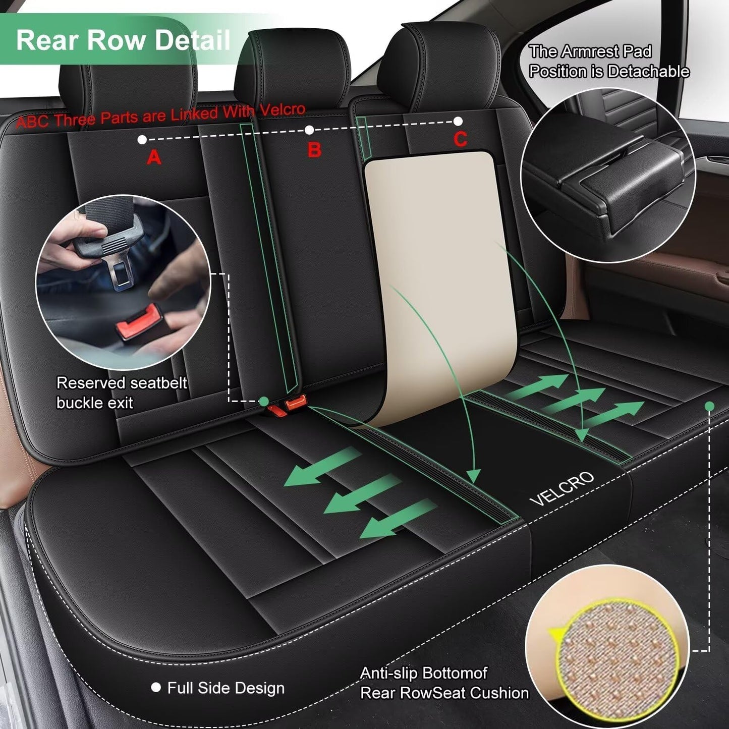 Fundas asiento coche 5 Pzas Honda Civic 03-26 negro