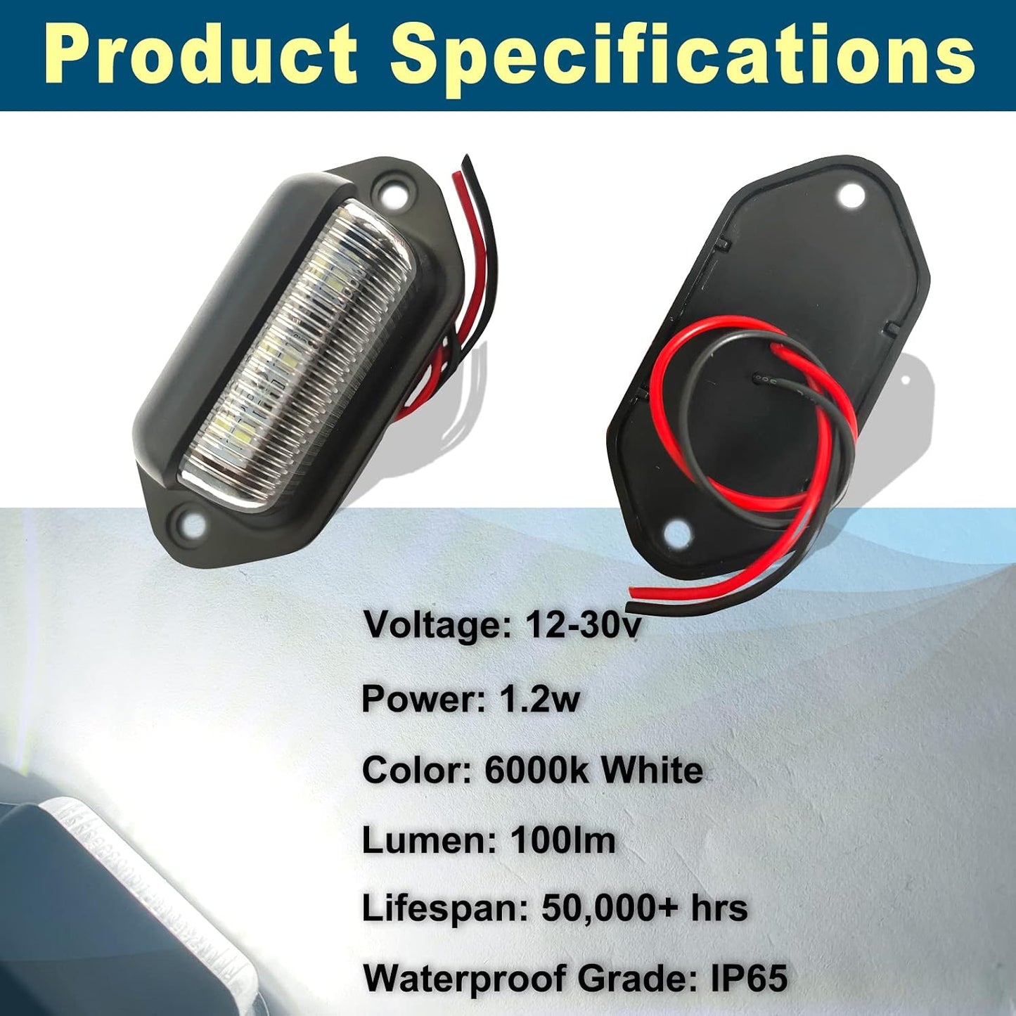 8 Luces LED Xenón 12-24V Impermeables para Camión SUV RV