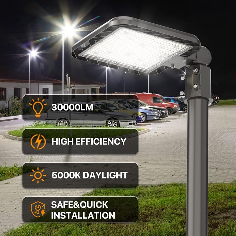 Luces estacionamiento LED 200W IP65 30000lm para poste