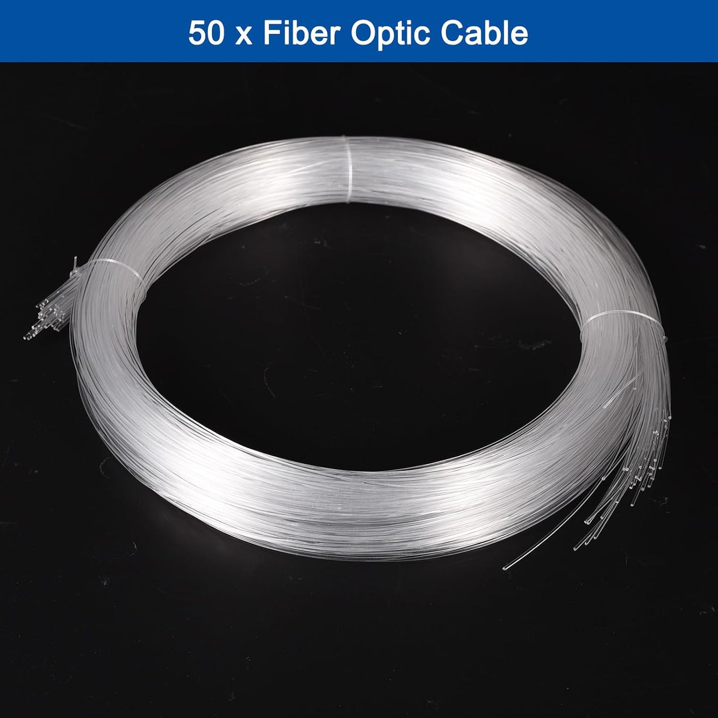 Cable fibra óptica PMMA 9.8ft brillo lateral luces