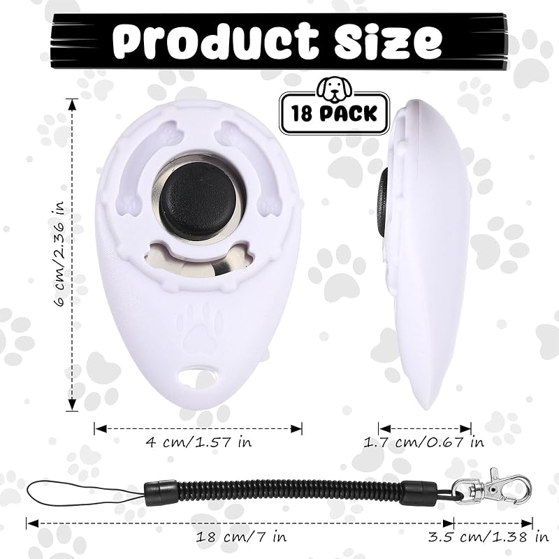 18 Pzas Clicker Entrenamiento Perros Gatos Aves Caballos Blanco