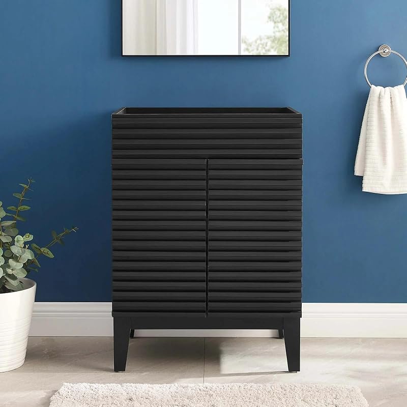 Gabinete de tocador baño negro sin lavabo