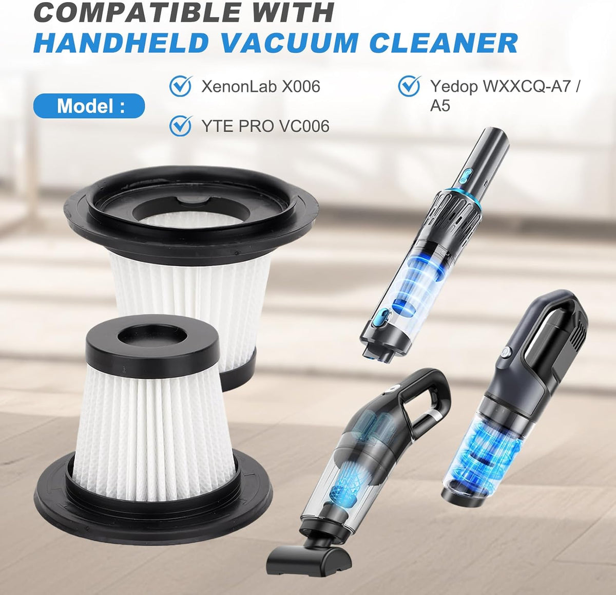 Filtro repuesto XenonLab X006 YTE PRO VC006 paq 4