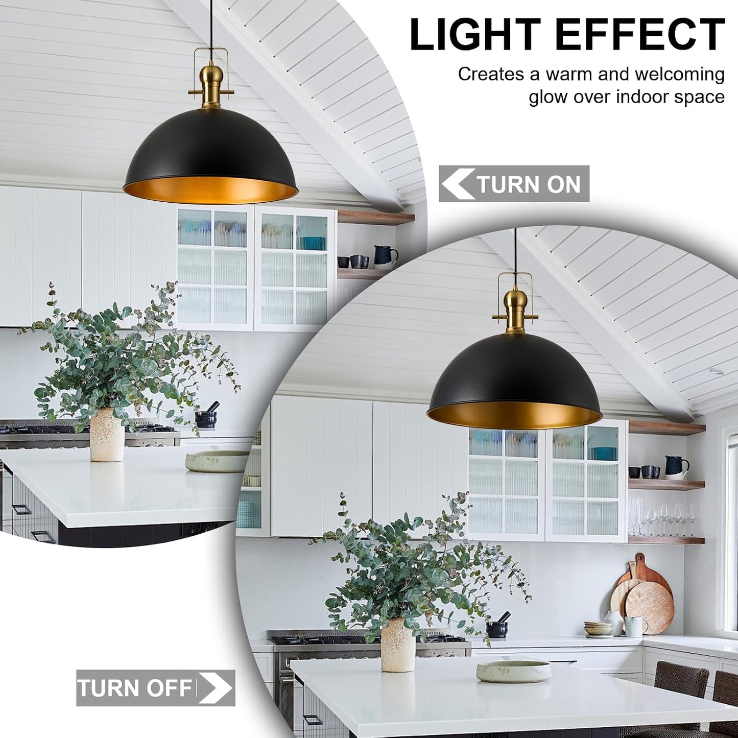 Luces colgantes negras 18pulg altura ajustable vintage