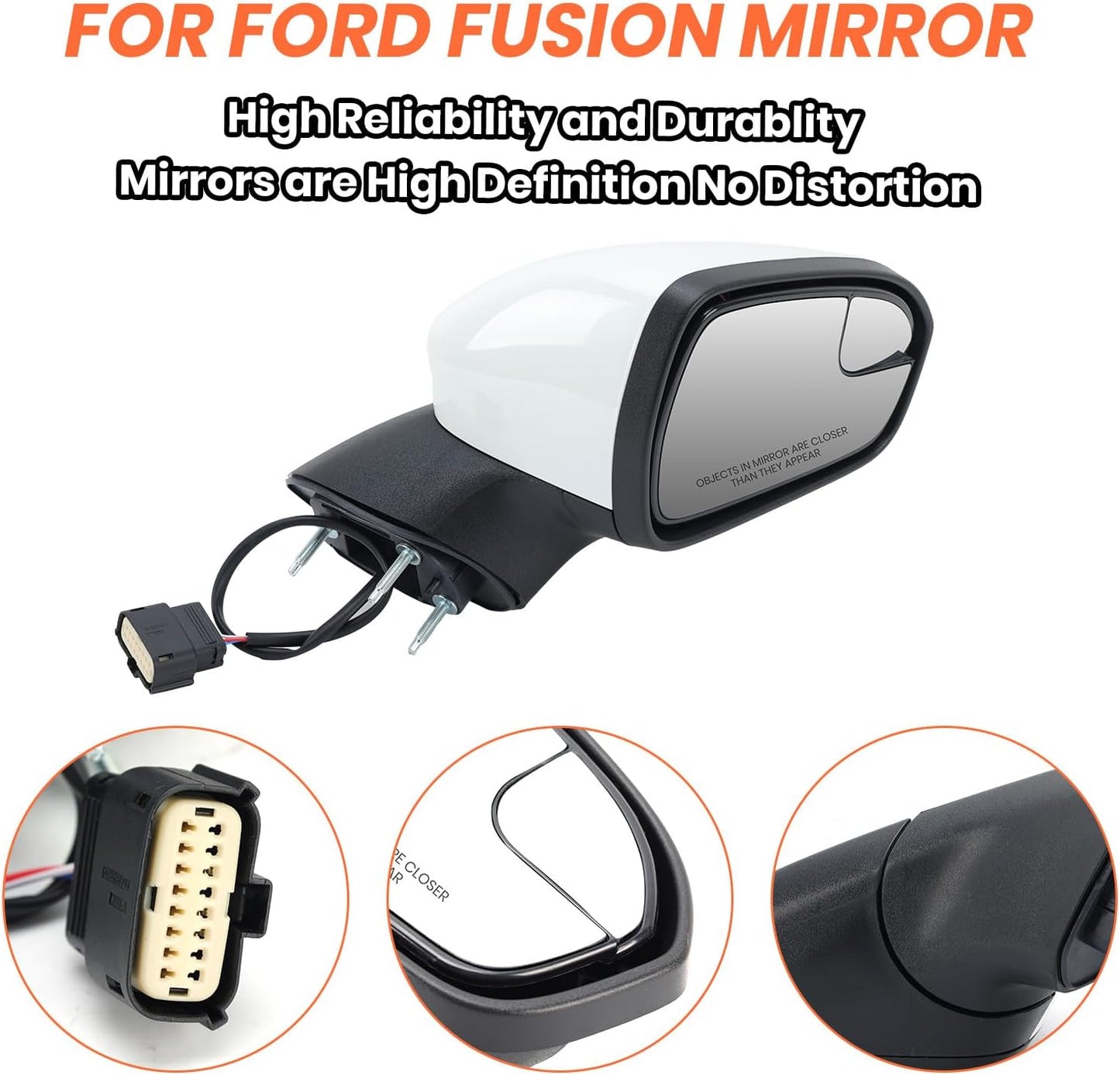 Espejo lateral derecho Ford Fusion 16-20 3pines plegable