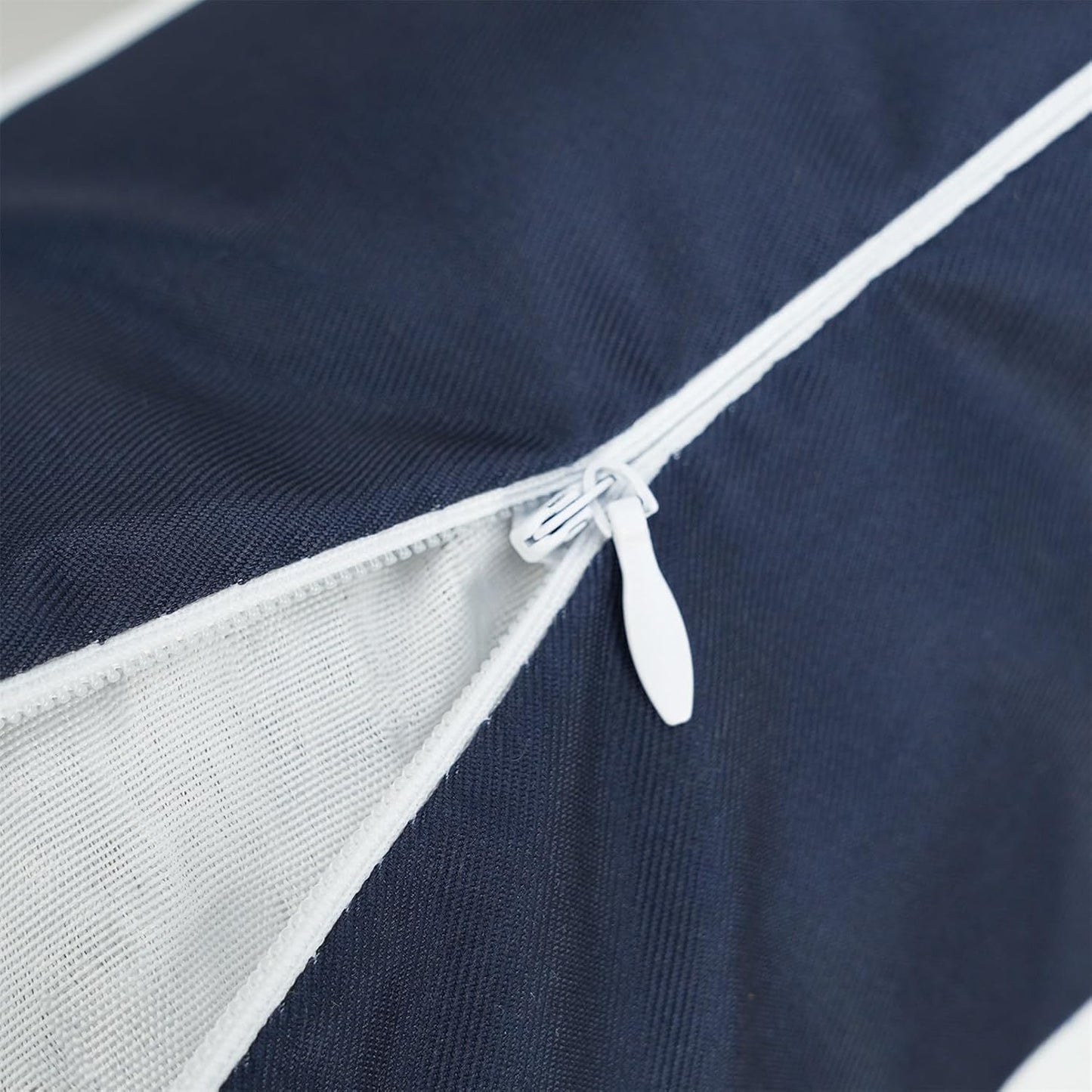 2 Pzas Fundas Almohada Impermeables 18x18" Azul y Blanco