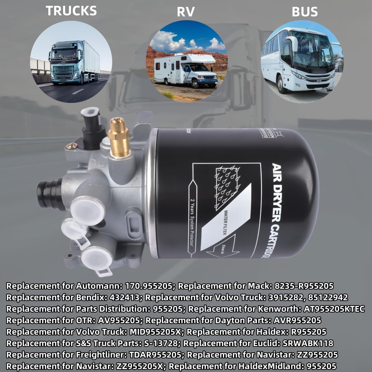 Reemplazo secador aire 12V para Meritor Wabco