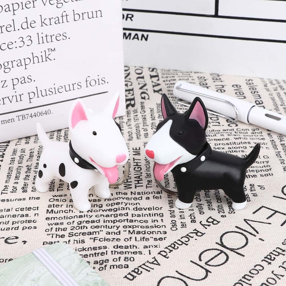 Llavero Bull Terrier PVC para coche blanco