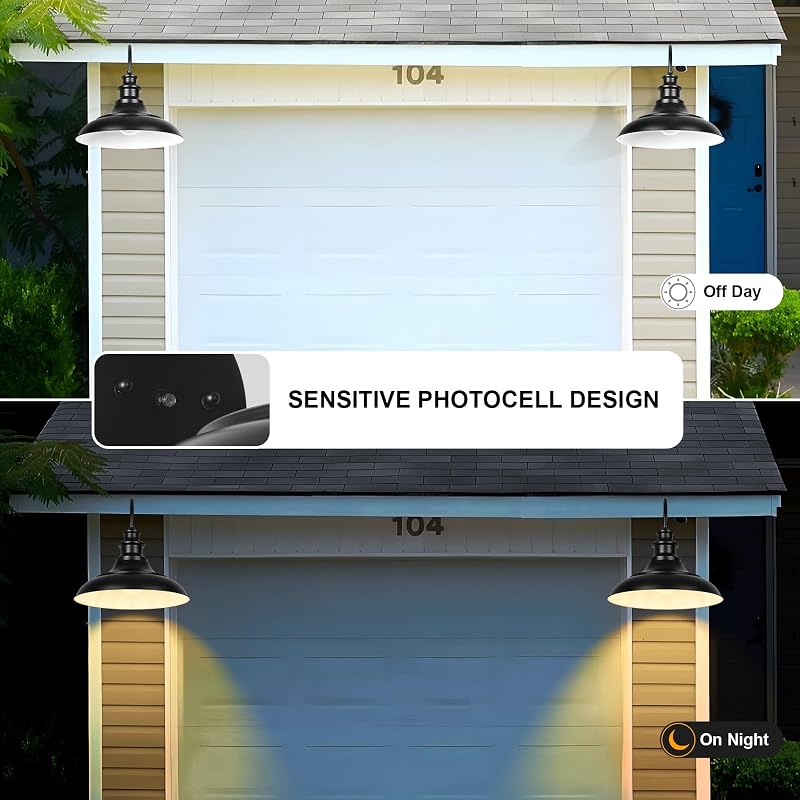 Lámpara granero exterior sensor anochecer 16pulg rústico