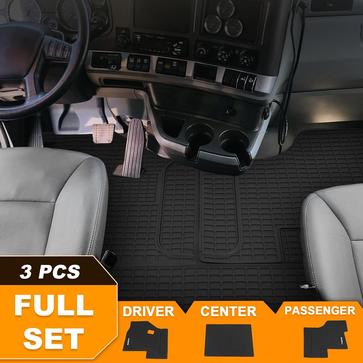 Alfombrillas goma negra antiderrap Kenworth T680 T880 W990S