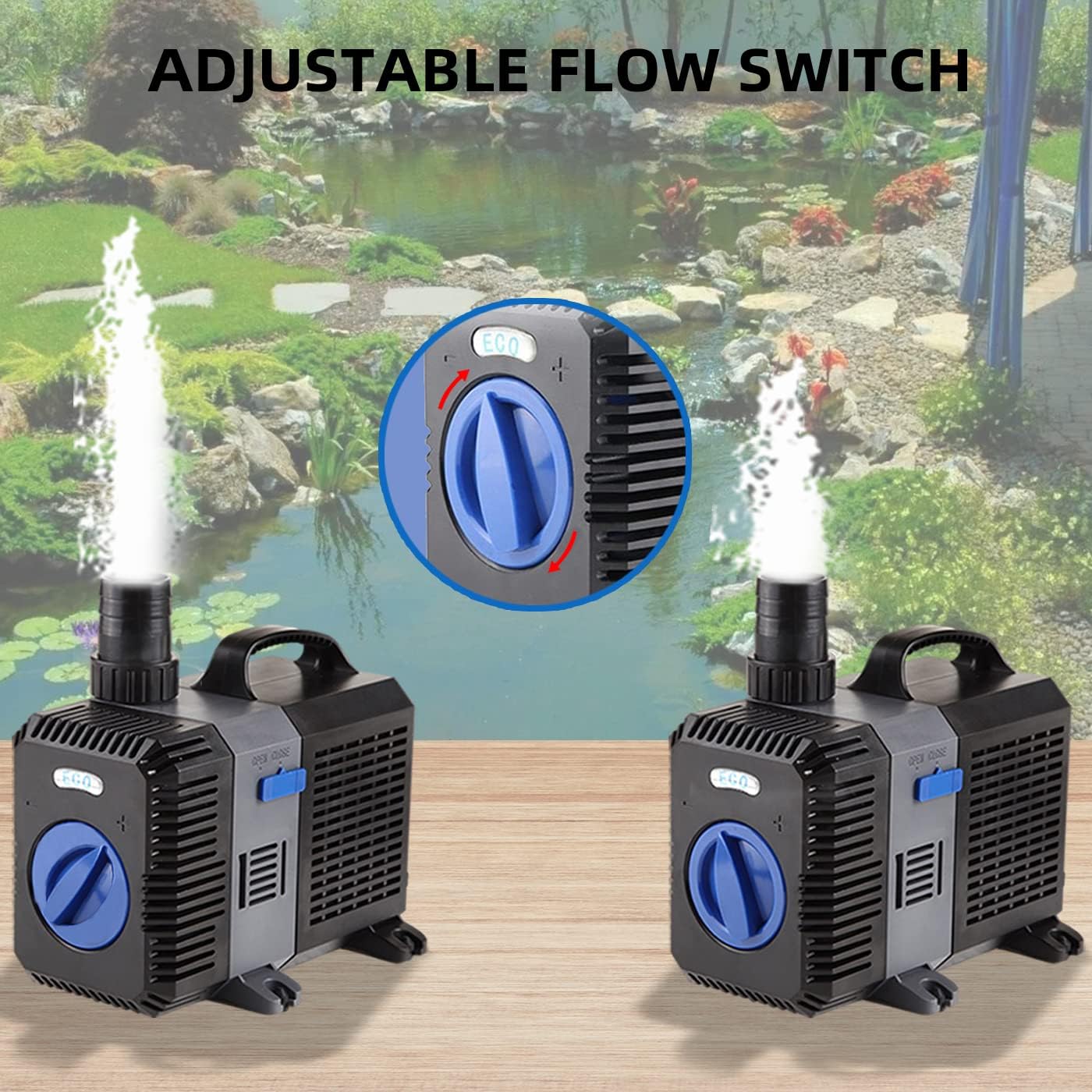 Bomba eléctrica jardín flujo ajustable 1000 GPH