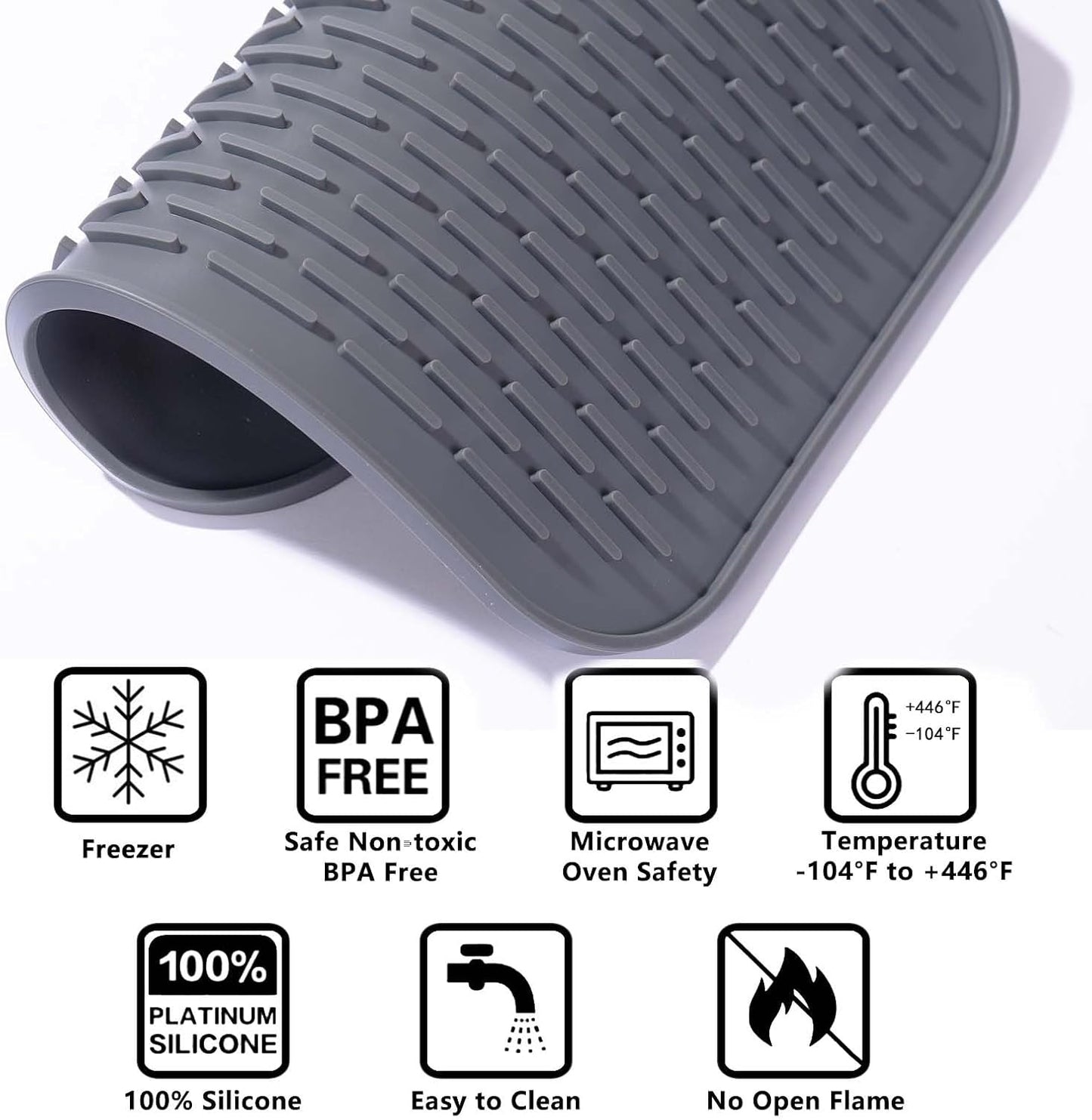 Tapete silicona para secar platos cocina 11.5x9.1pulg