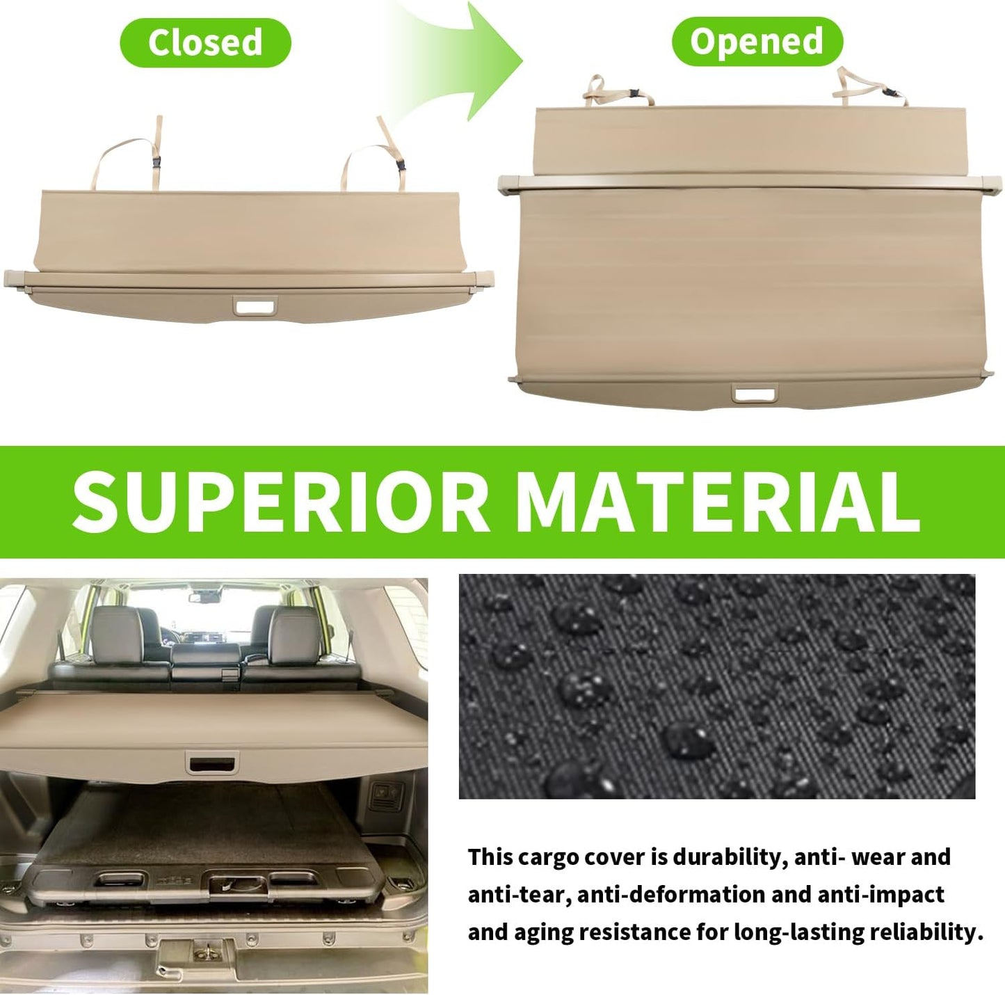Funda carga Toyota 4Runner 10-24 organiz. maletero beige