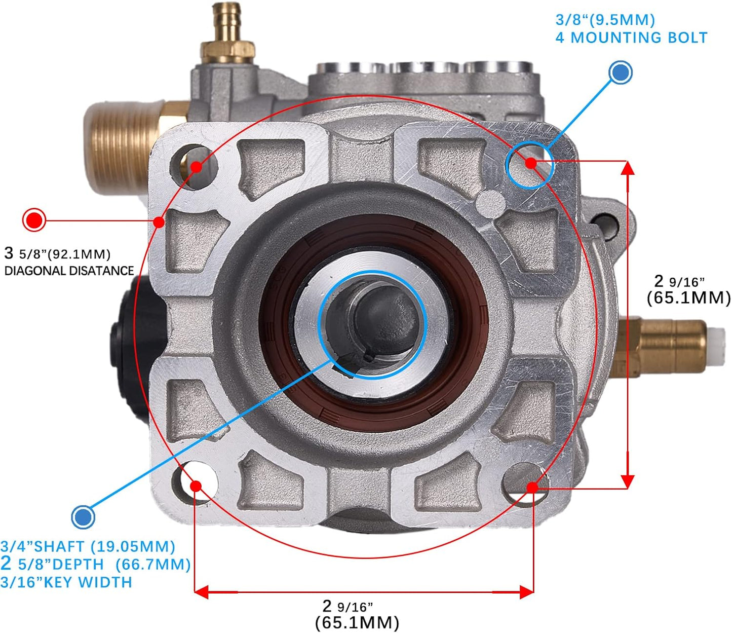 Bomba lavado a presion eje 3/4" 2600-3000 PSI