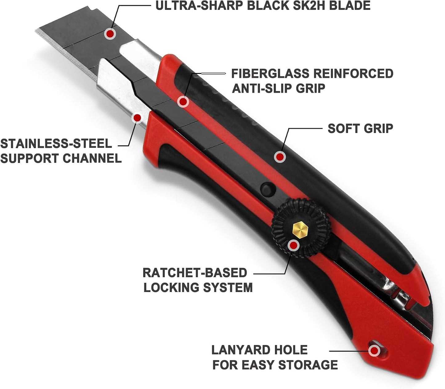 Cuchillo utilitario 25mm con 10 cuchillas HT0251-KN