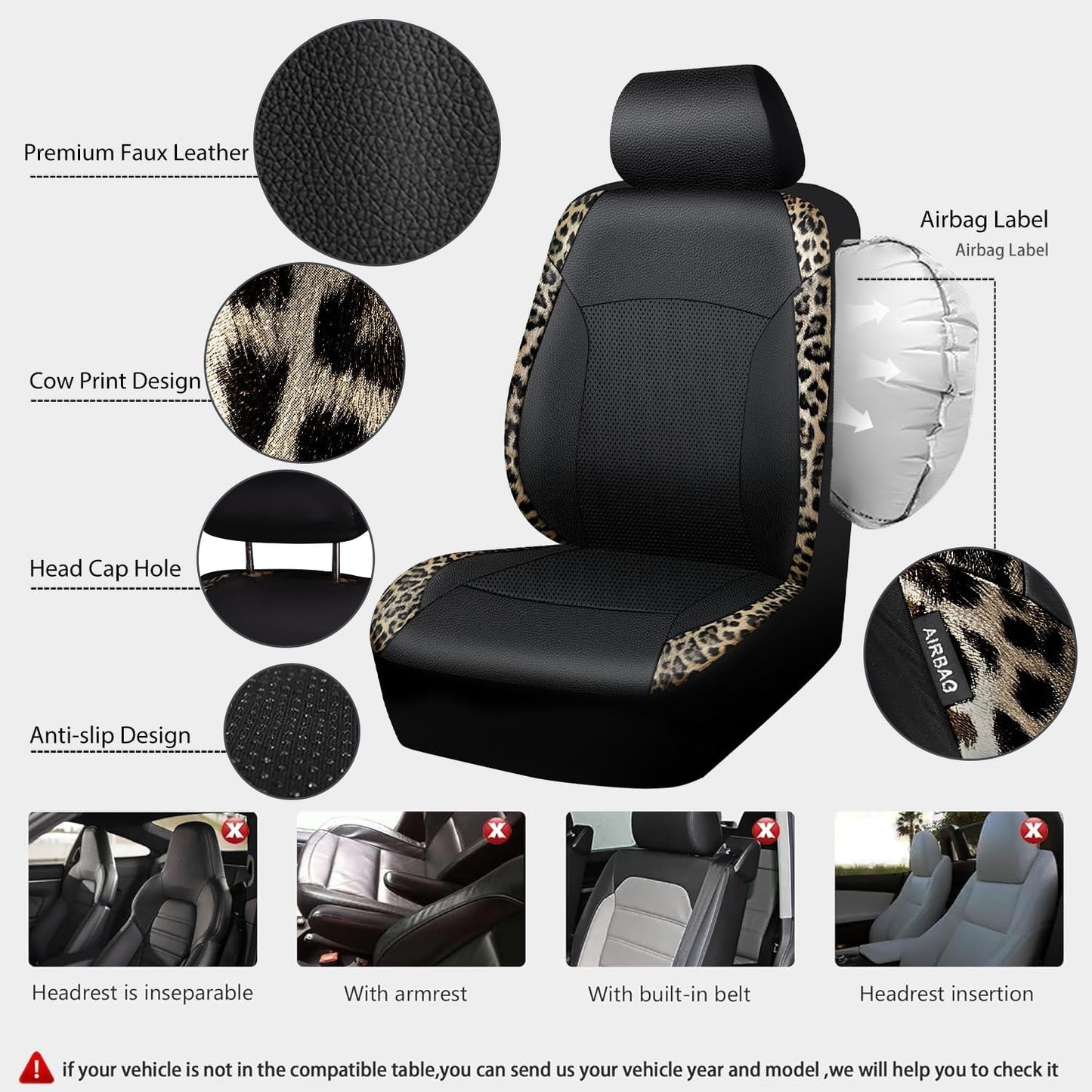 Fundas asiento y alfombrillas coche estampado leopardo