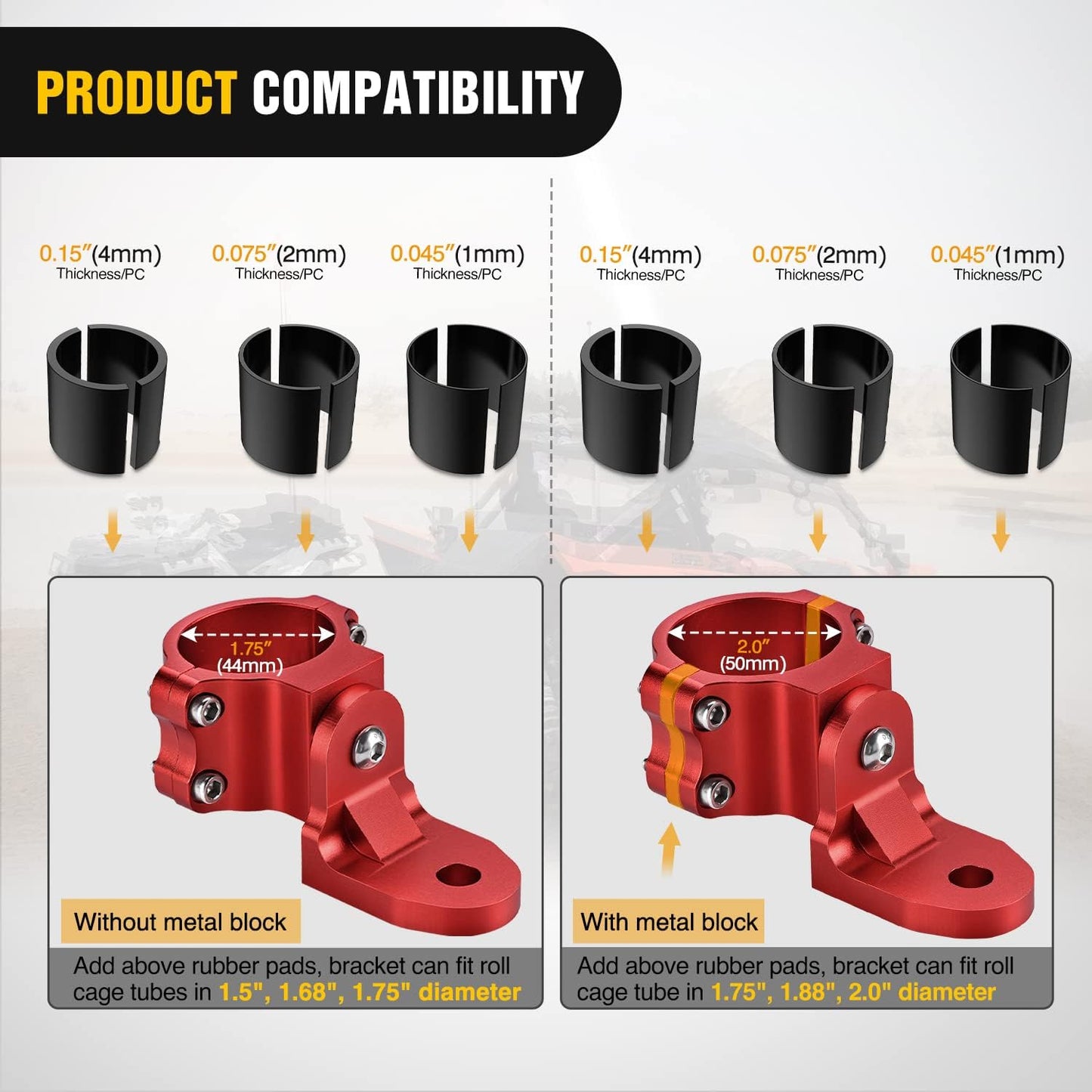 Soporte antena bandera UTV ajustable 1.5-2" Polaris RZR Can