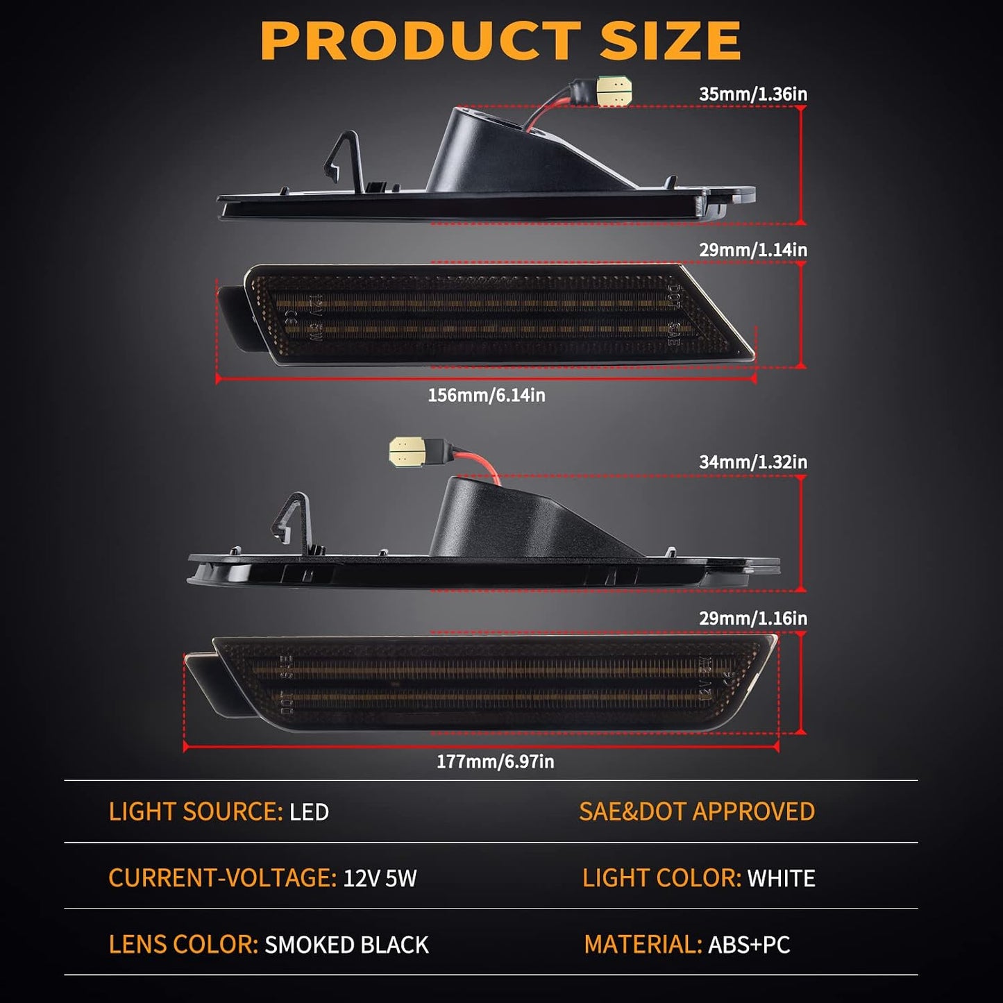 Luces LED laterales para Chevy Camaro 2010-15 4uds
