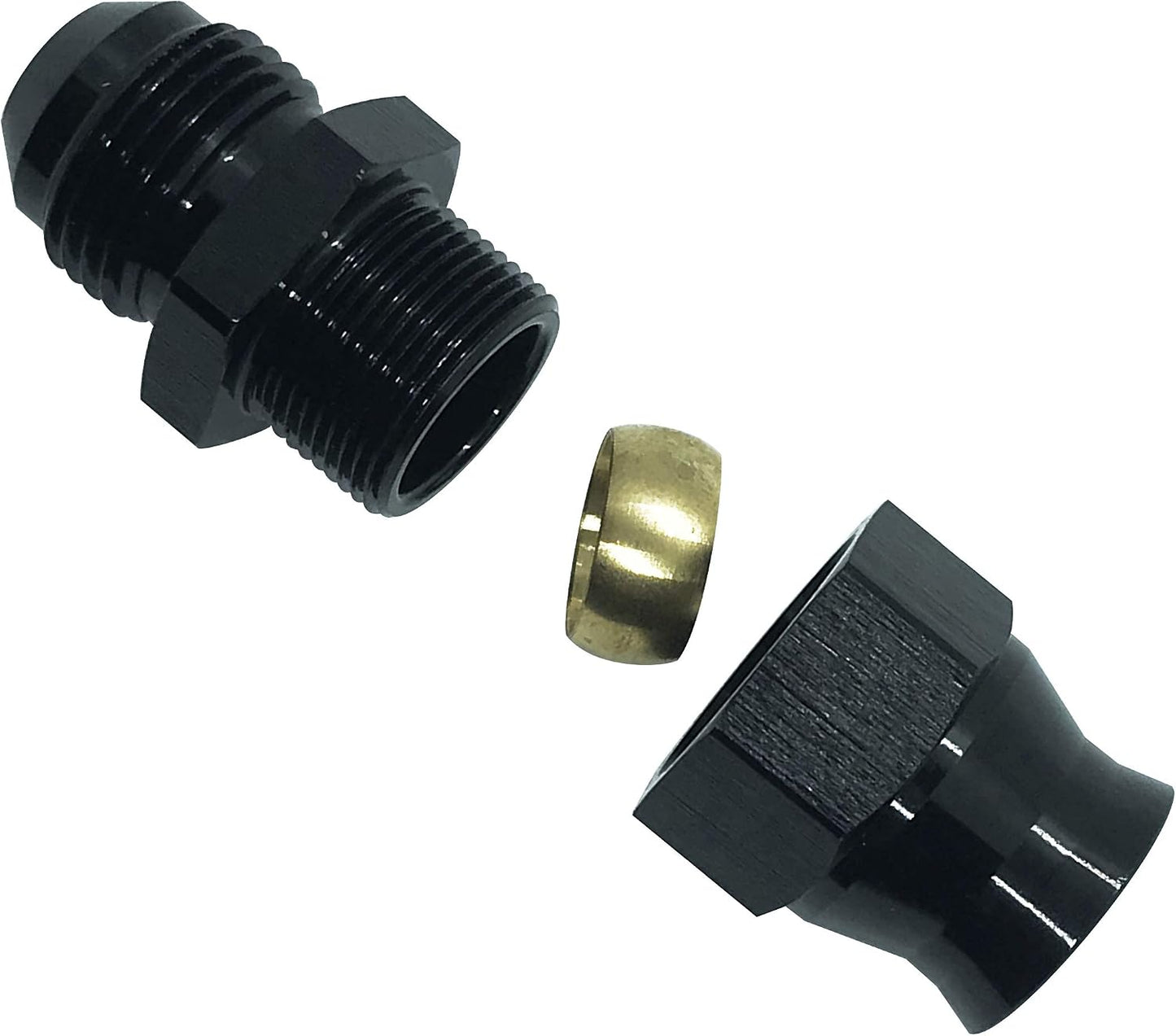 Adaptador AN6 a 5/16 aluminio anodizado negro