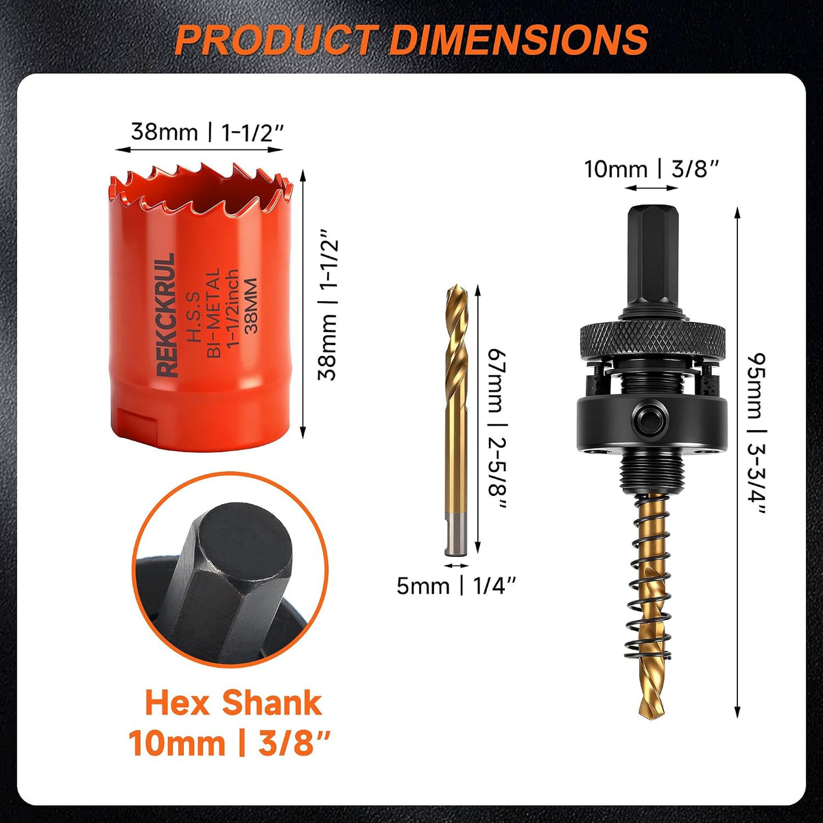 Brocas HSS M42 1.496pulg bimetálico para madera metal plástico