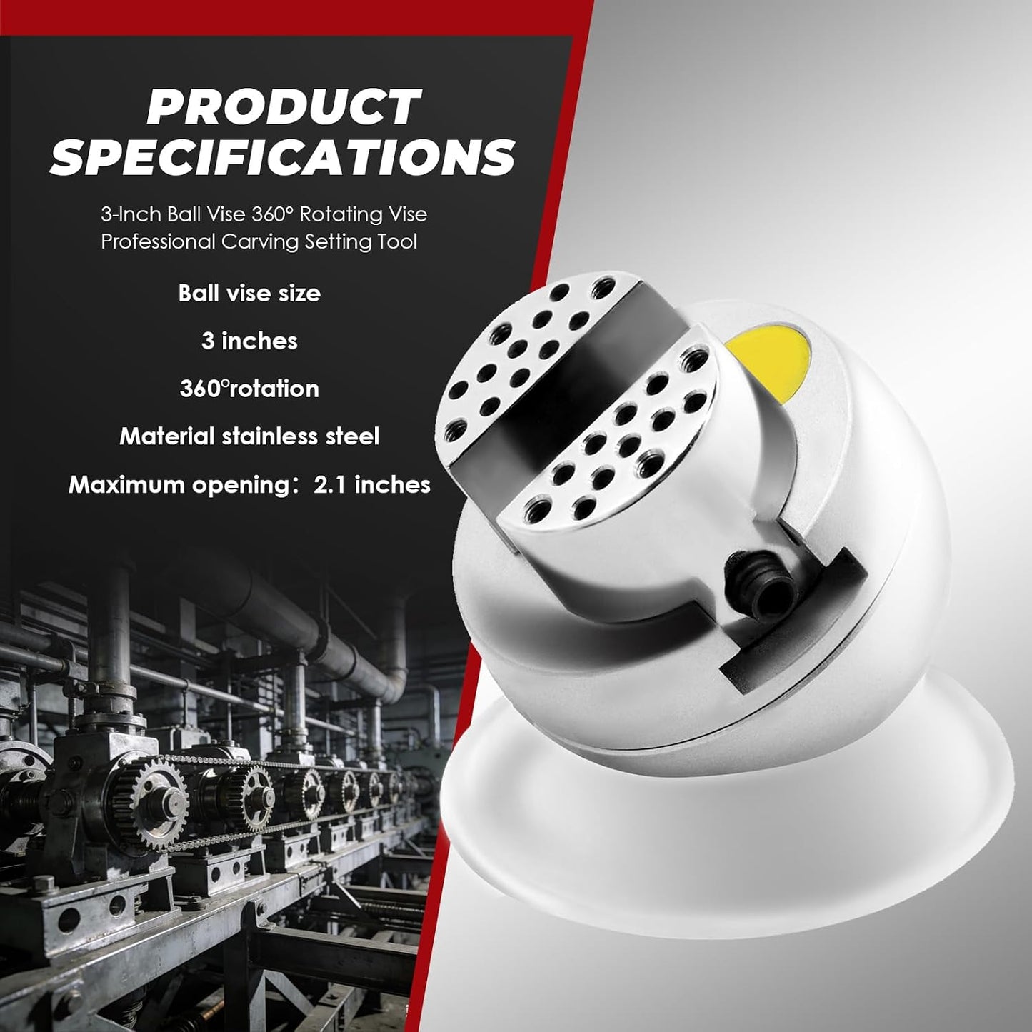 Tornillo bola 3pulg giratorio 360° con 36 accesorios