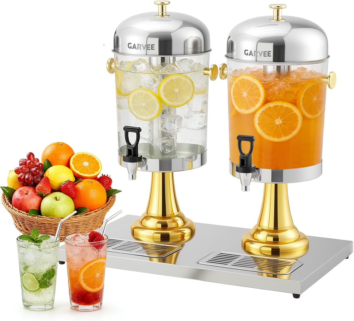 Dispensador bebidas frías acero inox 4.4gal con núcleo hielo