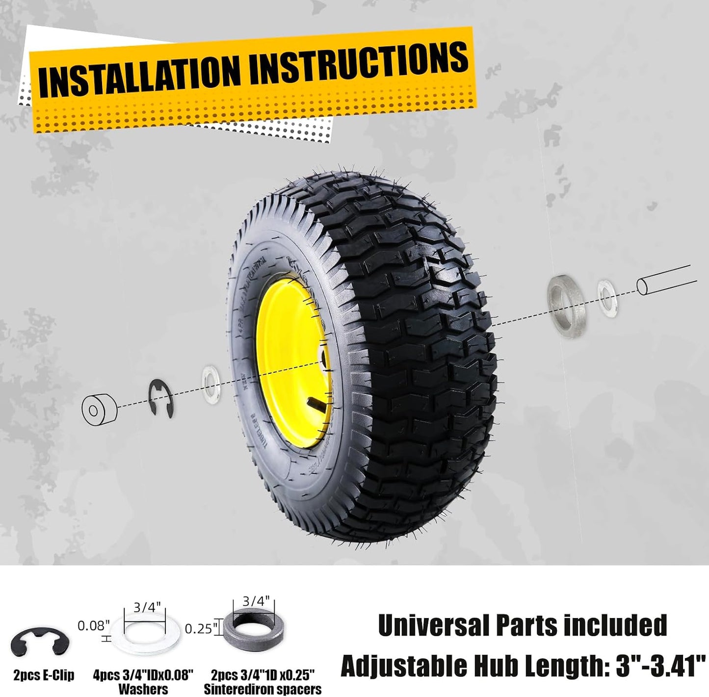 Neumáticos kit rueda cortacésped 15x6.00-6 comp John Deere