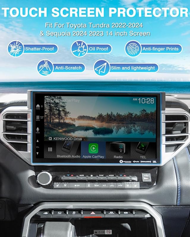 Protector pantalla vidrio templado Toyota Tundra 14pulg 2022-26