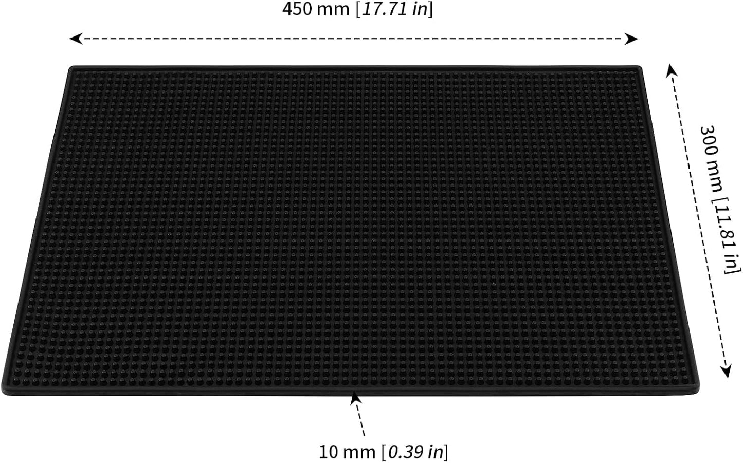 3 Tapetes Goma 12x18pulg Antiderrap Negros Barra Cafetería