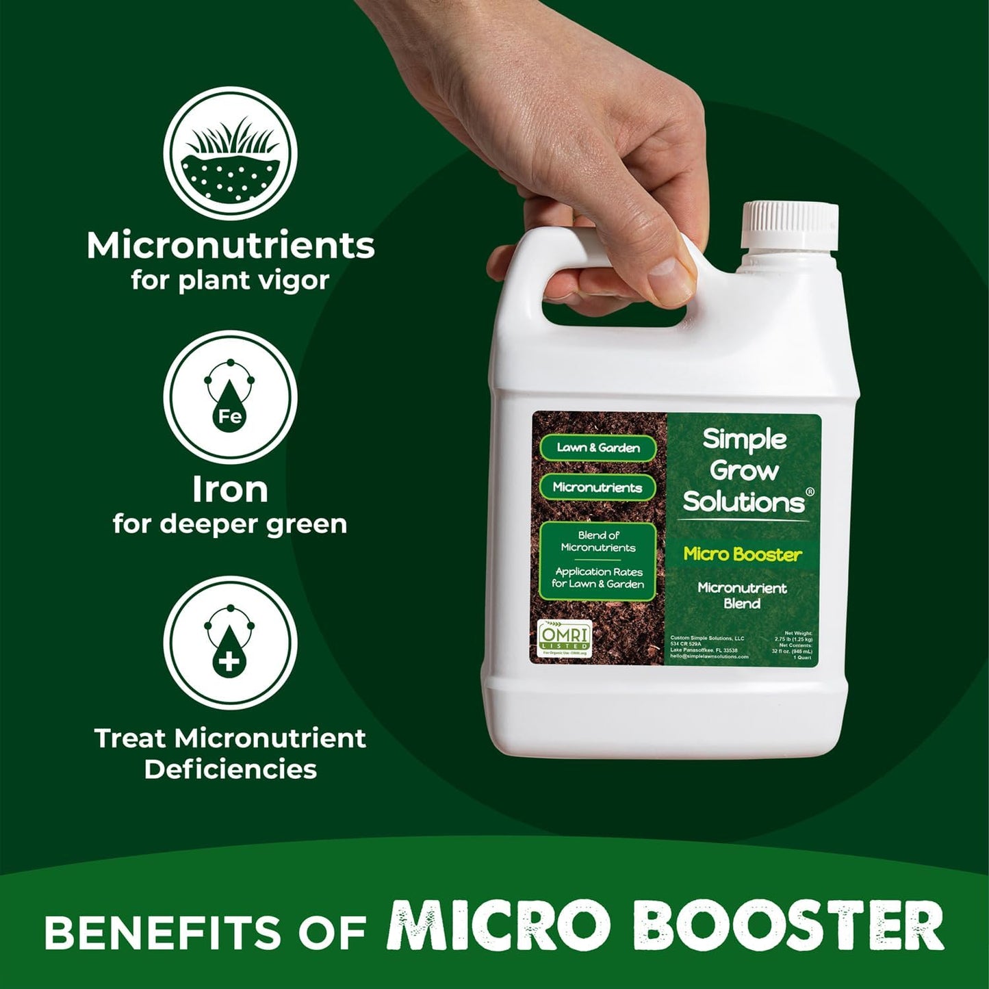 Fertilizante líquido para césped y plantas Simple Grow