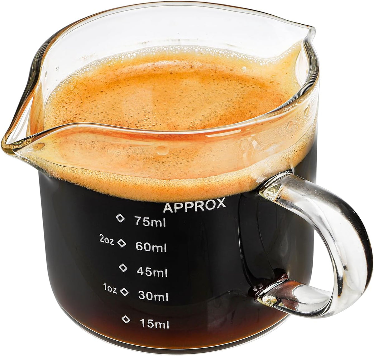 4 Vases Medidores Doble Boquilla 2.5oz para Cafetera